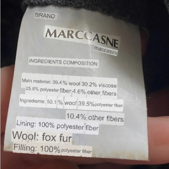 Marccasne wool blend zip up bomber jacket Sz 48/ Sz L - Picture 6 of 10